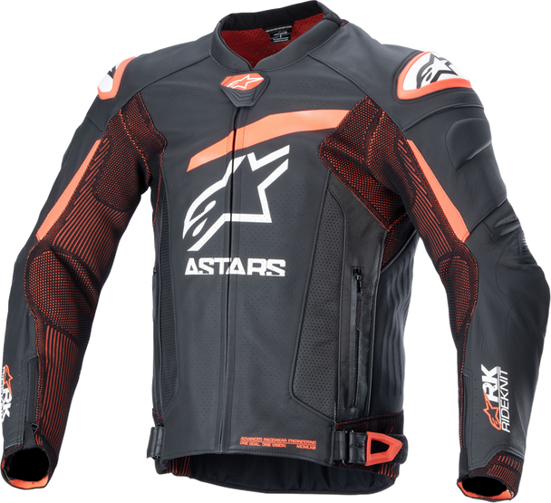 ALPINESTARS GP Plus R v4 Rideknit Leather Jacket - Black/Red Fluo/White - US 48 / EU 58 3100324-1321-58