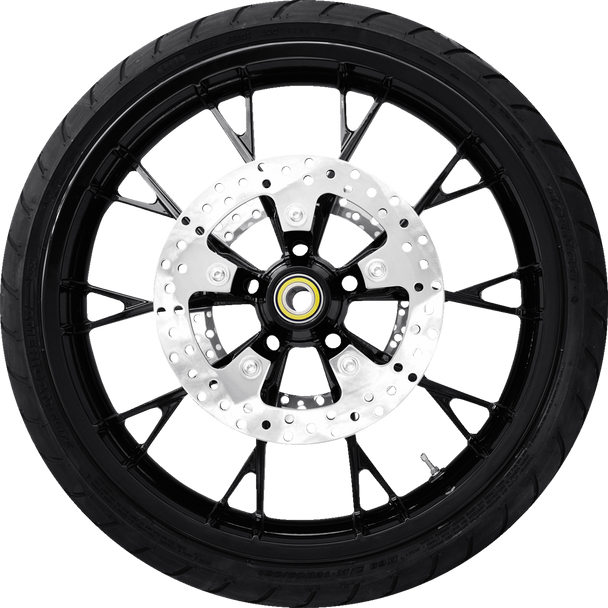 COASTAL MOTO Marlin Front Wheel - Solid Black (21") | Rotors (11.8") | Dunlop Tire (130/60B21) PKG-MAR213SB-ABST