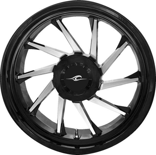 COASTAL MOTO Wheel - Hurricane 3D - Rear Right - Black/Chrome - 18" - Trike 3D-HURR-187T-BC