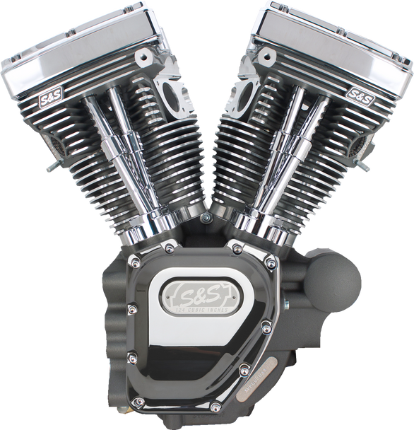 S&S CYCLE T124 Long Block Engine - Stone Gray - Touring 310-0512A