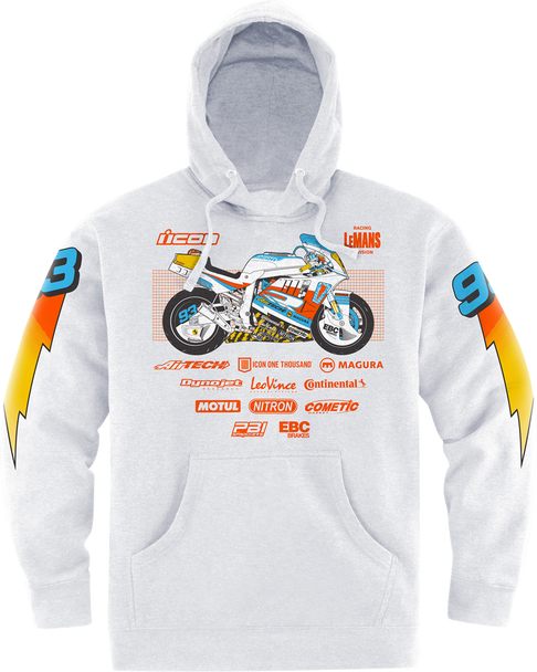 ICON Gixxer Johnny* Hoodie - White - 2XL 3050-6894