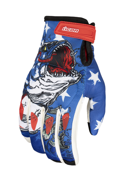 ICON Hooligan Basstard* Gloves - Blue - Large 33014835