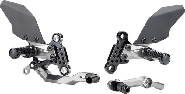  GILLES TOOLING Adjustable Rearset - Black/Chrome AS31GT3-Y15-B 