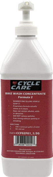  CYCLE CARE FORMULAS Formula 2 Bike Wash - Bag in Box - 1/2 U.S. gal. CCF02P01_1/2G 