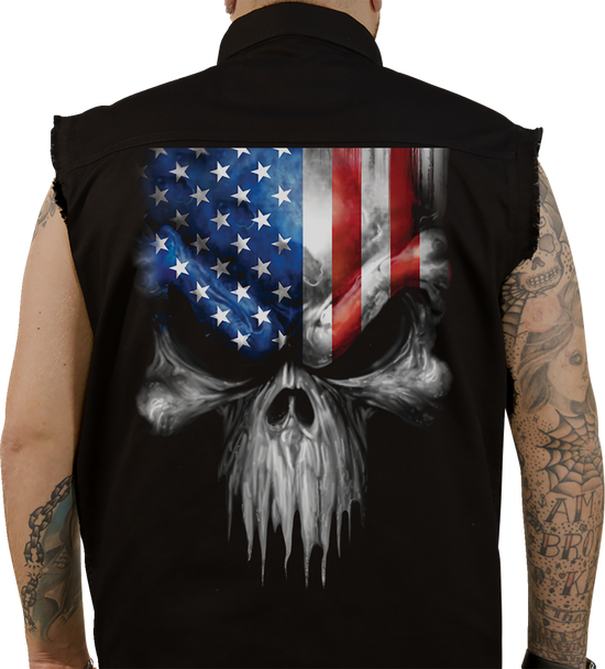 LETHAL THREAT USA Skull Melt Sleeveless Shirt - Black - 2XL CO60213XXL