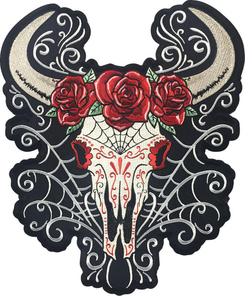  LETHAL THREAT D.O.D Western Skull Large Embroidered Patch - Large LT30228 