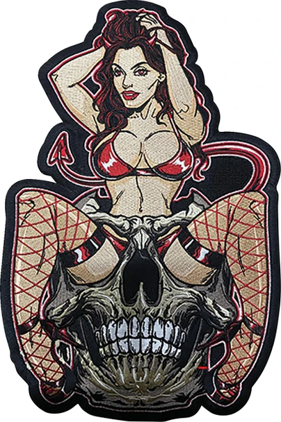  LETHAL THREAT Devil Girl Embroidered Patch - Large LT30251 