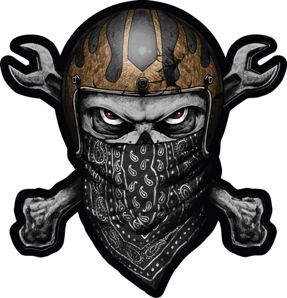  LETHAL THREAT Gorilla Biker Bandana Embroidered Patch - Large LT30214 