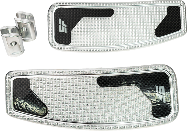 SLYFOX Mini Driver Floorboards - Black Polished - Softail SF-906-01-2