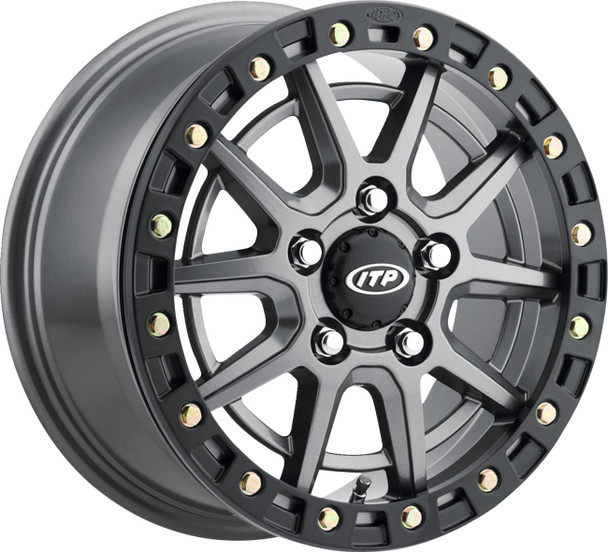  ITP Wheel - SD10 Beadlock - Front/Rear - Gray w/Black Ring - 15x7 - 5/4.5 - 6+1 1522850708B 