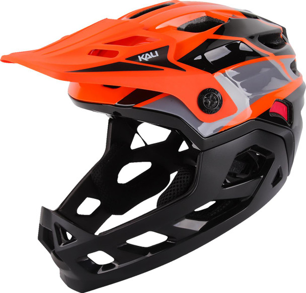  KALI Child Maya Full Face Helmet - Race - Gloss Orange/Gray/Black - OS 0221923312 