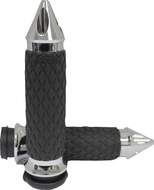  AVON GRIPS Diamond Contour Grips - Spike - Chrome DIA-60-CH-SPIKE 