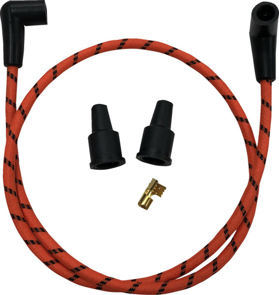  DRAG SPECIALTIES Plug Wires - Braided - Orange/Black 40177 