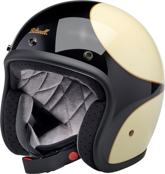  BILTWELL Bonanza Helmet - Gloss Vintage White/Black Scallop - XL 1001-559-205 