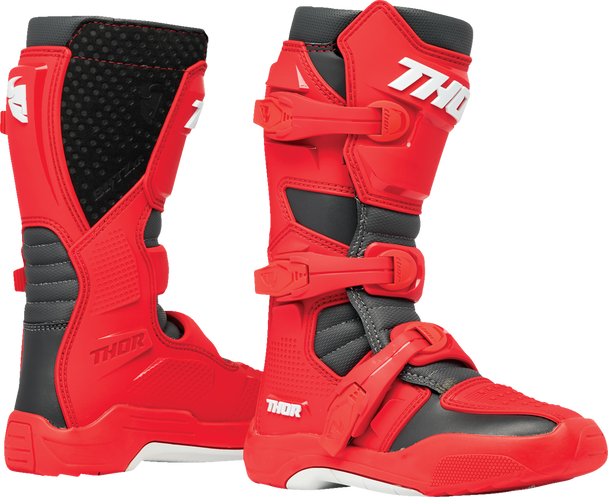 THOR Youth Blitz XR Boots - Red/Charcoal - Size 6 3411-0757