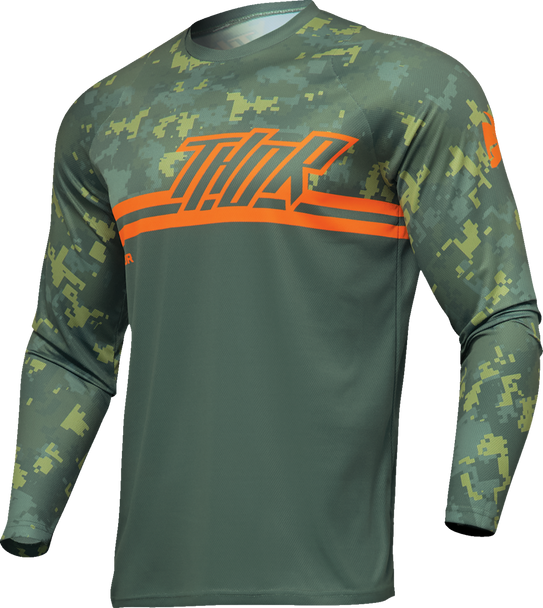 THOR Youth Sector DIGI Camo Jersey - Forest Green/Camo - Medium 2912-2403