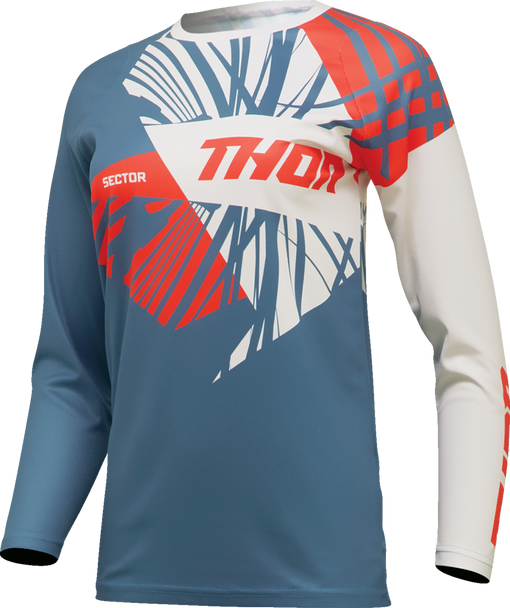 THOR Women's Sector Split Jersey - Blue Steel/Vintage White - Medium 2911-0296