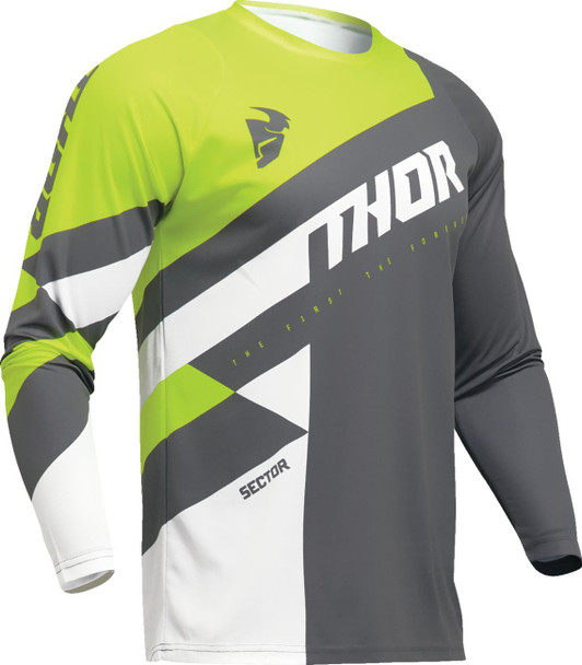  THOR Sector Checker Jersey - Gray/Acid - Medium 2910-7595 
