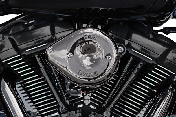  S&S CYCLE Stealth Mini Teardrop Air Cleaner Cover - M8 - Lava Chrome 170-0780 