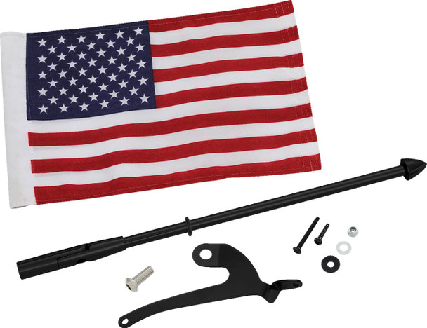  SHOW CHROME Folding Flag Pole - Right - Black - Can-Am RT/F3 41-203RBK 