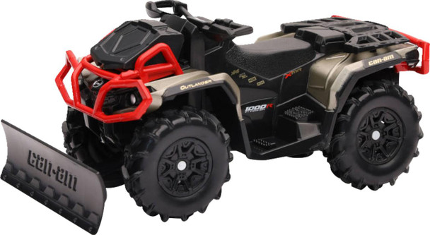  NEW RAY TOYS Mini Outlander w/ Snow Plow - 1:18 Scale - Black/Brown/Red 07383 