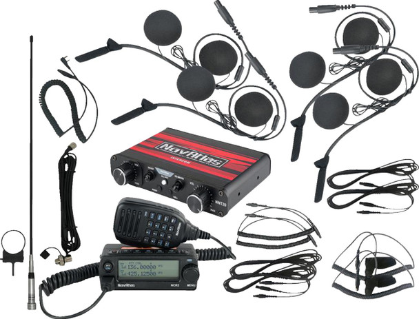  NAVATLAS Intercom/Radio and In-Helmet Headset Kit - 4-Seat - Black NI2RIH4 