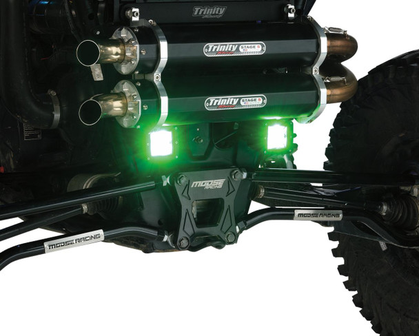  MOOSE UTILITY Light Bar - LED - Green - Square - 3" - Pair MSE-LPKITG 
