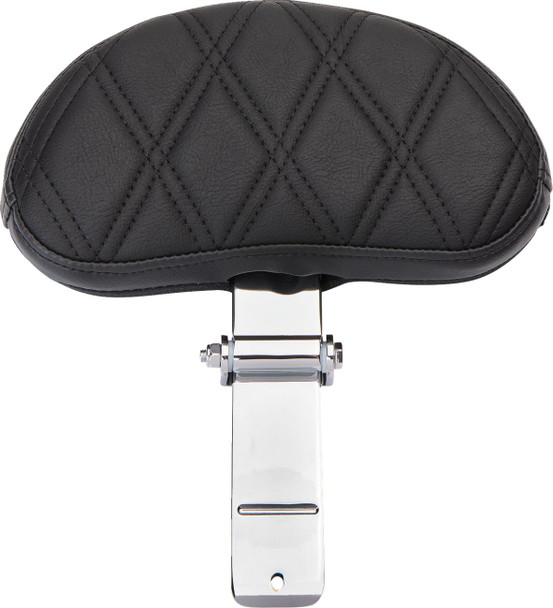  DRAG SPECIALTIES EZ Glide II Backrest - Small - Vinyl - Double Diamond Black Stitch 0822-0537 