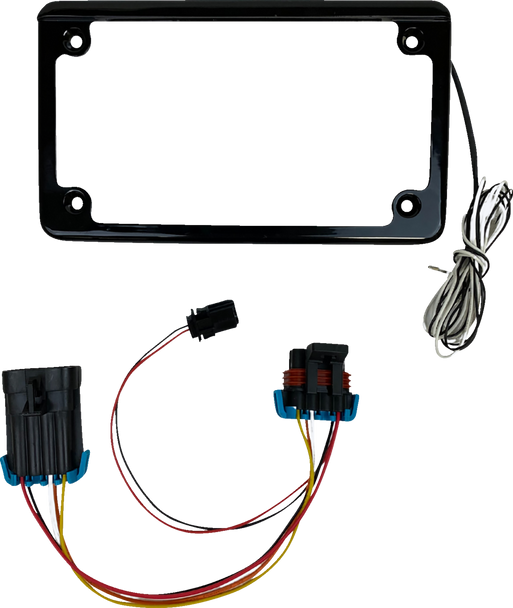 CUSTOM DYNAMICS License Plate Frame - LED - w/ Tag Light - Black - SXS CD-LPF-RZR2