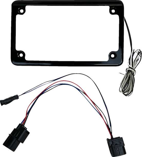  CUSTOM DYNAMICS License Plate Frame - LED - w/ Tag Light - Black - SXS CD-LPF-TA 