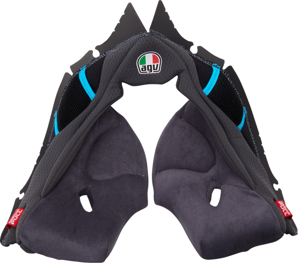 AGV Pista GP RR Cheek Pads - Gray/Cyan - Small 201850005623GS