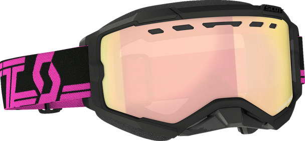 SCOTT Fury Snow Goggles - Black/Pink - Enhancer Rose Chrome 278605-1254348