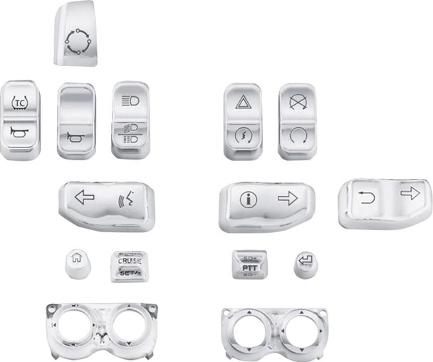  DRAG SPECIALTIES Switch Caps - Chrome H18-0358CO-C 