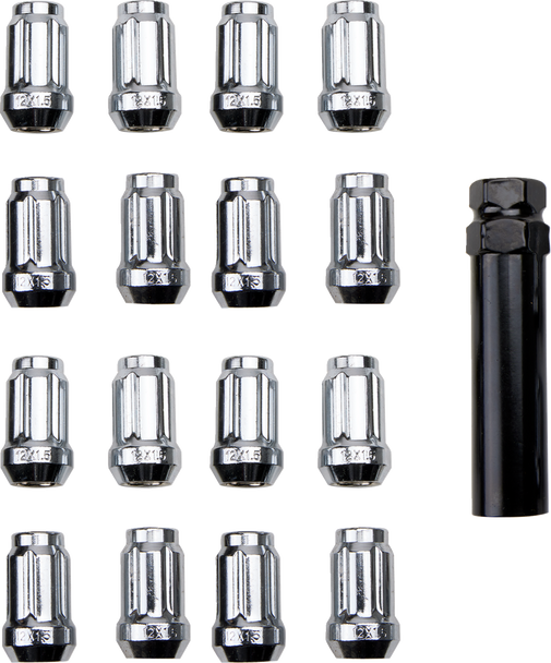 ITP Lug Nut - 60? Tapered - Chrome - 12 mm x 1.5" - Splined with Key ALUG22BX