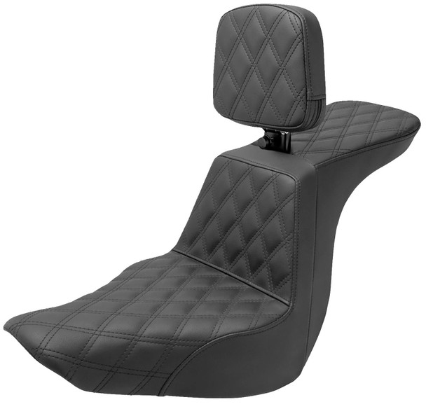  SADDLEMEN Tour Step-Up Seat - Rider Backrest - Full Latice Stitch - FLSB/FXLR '18-'23 818-29-195BR 