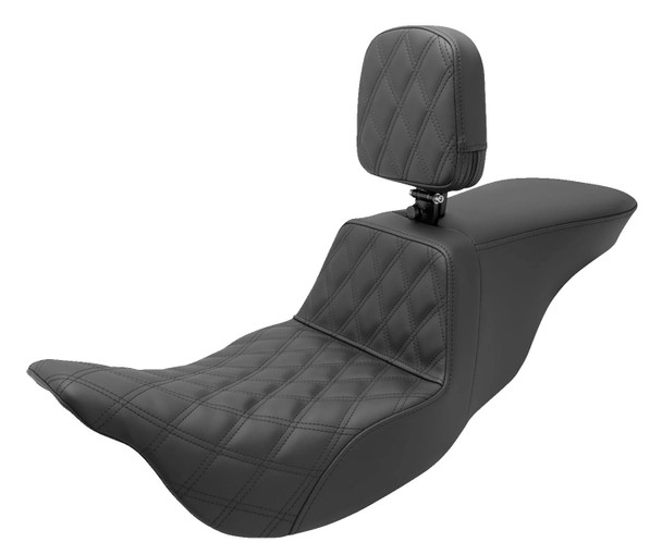  SADDLEMEN Tour Step-Up Seat - Rider Backrest - Rider Lattice Stitch - FL '08-'23 808-07B-192BR 