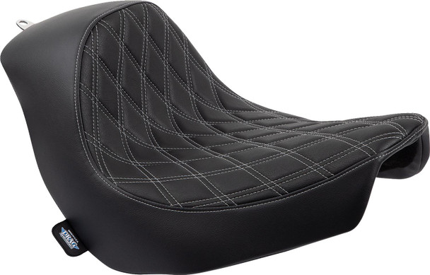  DRAG SPECIALTIES Solo Seat - Double Diamond - Silver Stitching - FL/FX '18-'23 0802-1514 