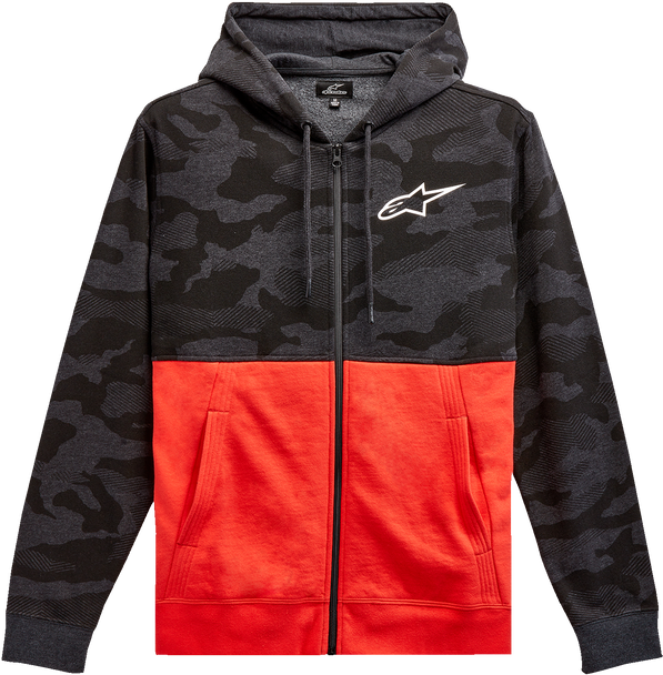 ALPINESTARS Camo Block Hoodie - Charcoal Heather/Warm Red - Large 1213510501816L ALPINESTARS Camo Block Hoodie - Charcoal Heather/Warm Red - Large 1213510501816L
