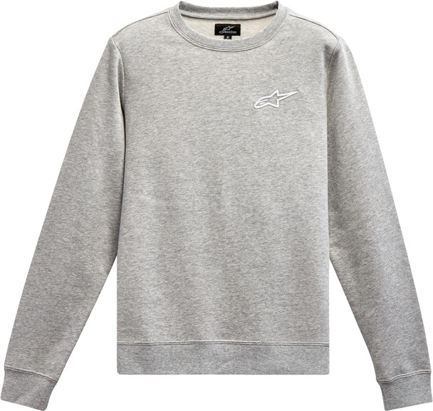  ALPINESTARS Women's Ageless Crew Fleece - Heather Gray/White - Large 1232518201121L 