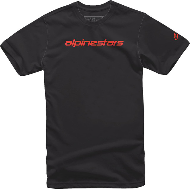  ALPINESTARS Linear Wordmark T-Shirt - Black/Warm Red - Medium 1212720201523M 