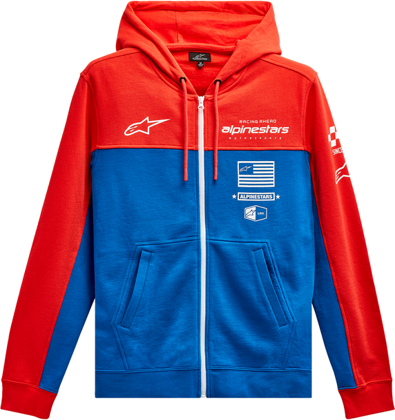 ALPINESTARS H Block Hoodie - Warm Red/Bright Blue - 2XL 12135107031712X