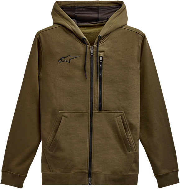 ALPINESTARS Asymmetrical Zip-up Hoodie - Military - Large 121351030690L