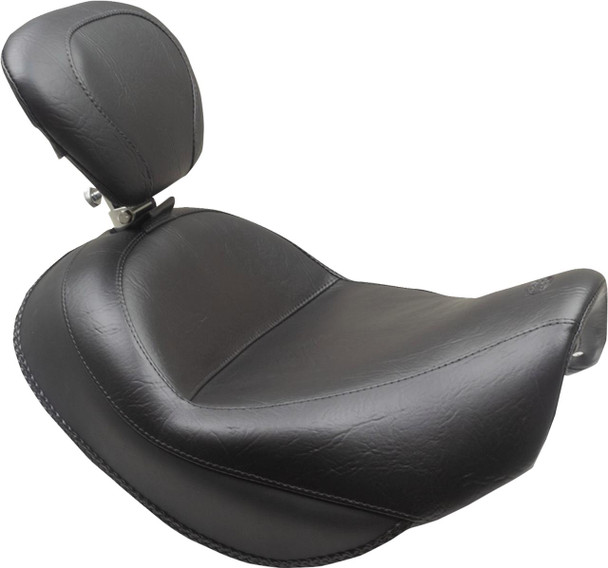  MUSTANG Wide Touring Solo Seat - Black - Plain - with Driver Backrest - C90T '15-'19 89206 