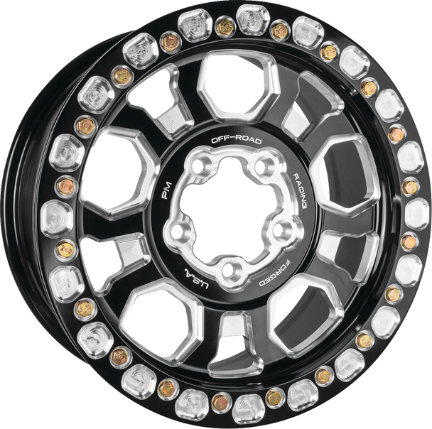PM OFF-ROAD Wheel - Race Beadlock - Front/Rear - Black/Contrast Cut - 15x7 - 5/4.5 - 5+2 412B31507015302