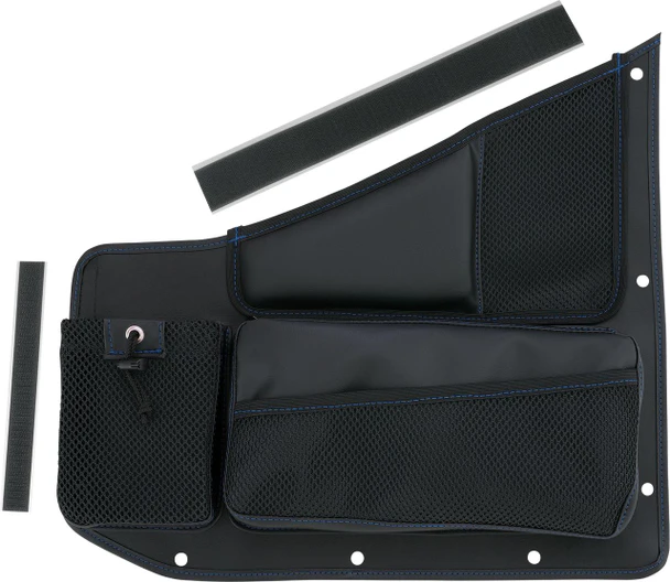  SHOW CHROME Kaliber Organizer - Passenger - Black w/ Blue Stitching H44-7PBLU 