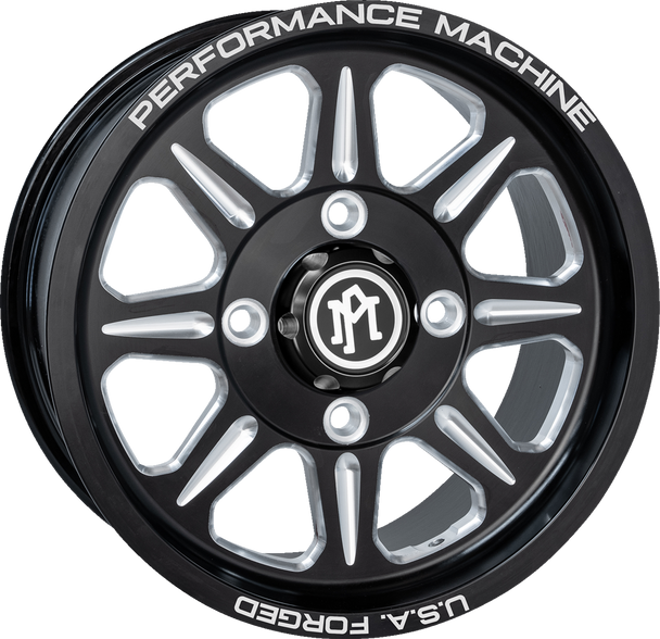 PM OFF-ROAD Wheel - Destroy - Front/Rear - Black/Contrast Cut - 15x7 - 4/137 - 5+2 411B31507015280