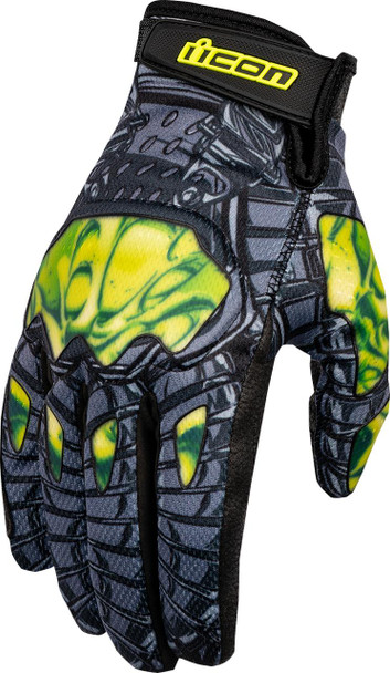  ICON Hooligan Outbreak* Gloves - Green - 3XL 3301-4658 