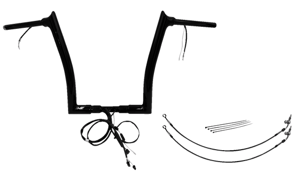 Fat Bagger Inc 14 Pointed Top Handlebar Kit for 2007-2017 Harley Davidson Fat Boy FLSTF 801314-B