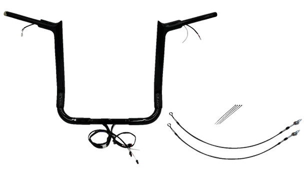 FAT BAGGERS INC. Fat Bagger Inc 16" Pointed Top Handlebar Kit for 2014-2015 Harley-Davidson Street Glide Black 801216-B 