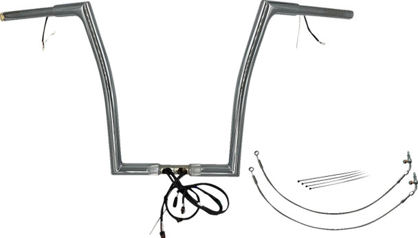 FAT BAGGERS INC. Fat Bagger Inc. 16" Chrome Flat Top Handlebar Kit for 2016-2020 Road Glide Models 702916 